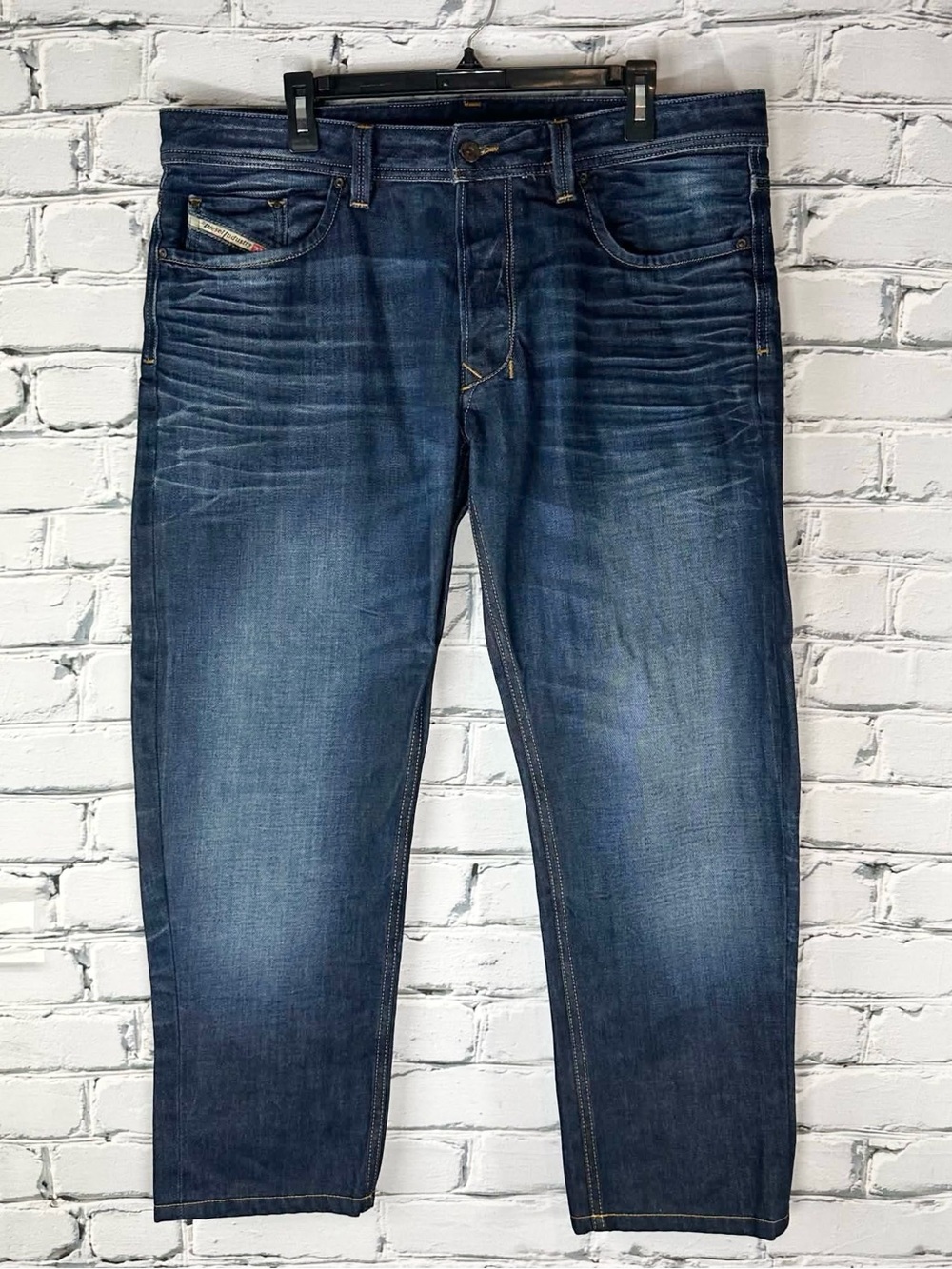 Diesel Larkee Regular Straight Jeans Mens Size 36 Dark Wash Blue Denim Cotton
